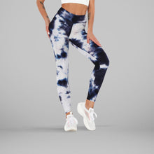 Load image into Gallery viewer, GYMKARTEL® ANTI-CELLULITE AND PUSH UP LEGGINGS - TIE-DYE BLUE