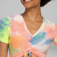Load image into Gallery viewer, GYMKARTEL® ANTI-CELLULITE T-SHIRT - TIE-DYE YELLOW

