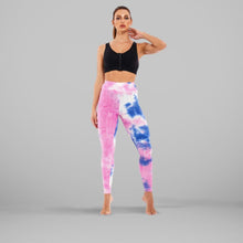 Load image into Gallery viewer, GYMKARTEL® ANTI-CELLULITE AND PUSH UP LEGGINGS - TIE-DYE PURPLE