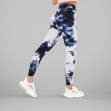 Load image into Gallery viewer, GYMKARTEL® ANTI-CELLULITE AND PUSH UP LEGGINGS - TIE-DYE BLUE