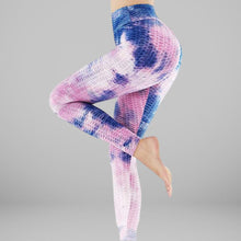 Load image into Gallery viewer, GYMKARTEL® ANTI-CELLULITE AND PUSH UP LEGGINGS - TIE-DYE PURPLE