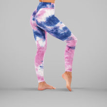 Load image into Gallery viewer, GYMKARTEL® ANTI-CELLULITE AND PUSH UP LEGGINGS - TIE-DYE PURPLE