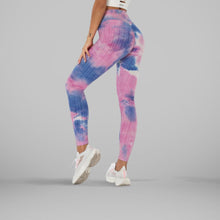 Load image into Gallery viewer, GYMKARTEL® ANTI-CELLULITE AND PUSH UP LEGGINGS - TIE-DYE PURPLE
