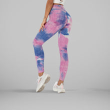 Load image into Gallery viewer, GYMKARTEL® ANTI-CELLULITE AND PUSH UP LEGGINGS - TIE-DYE PURPLE