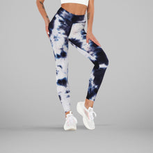 Load image into Gallery viewer, GYMKARTEL® ANTI-CELLULITE AND PUSH UP LEGGINGS - TIE-DYE BLUE
