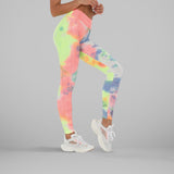 GYMKARTEL® ANTI-CELLULITE AND PUSH UP LEGGINGS - TIE-DYE YELLOW