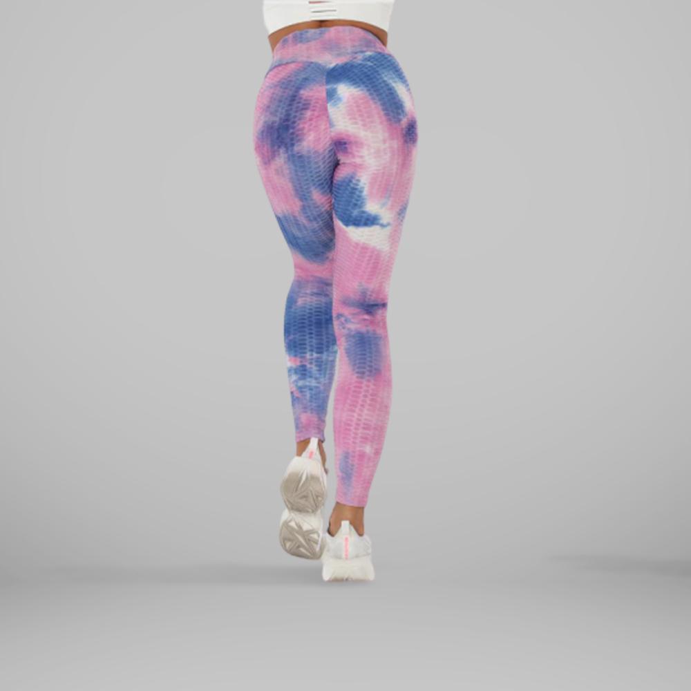 GYMKARTEL® ANTI-CELLULITE AND PUSH UP LEGGINGS - TIE-DYE PURPLE