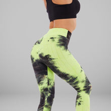 Load image into Gallery viewer, GYMKARTEL® ANTI-CELLULITE AND PUSH UP LEGGINGS - TIE-DYE GREEN
