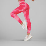 GYMKARTEL® ANTI-CELLULITE AND PUSH UP LEGGINGS - TIE-DYE PINK