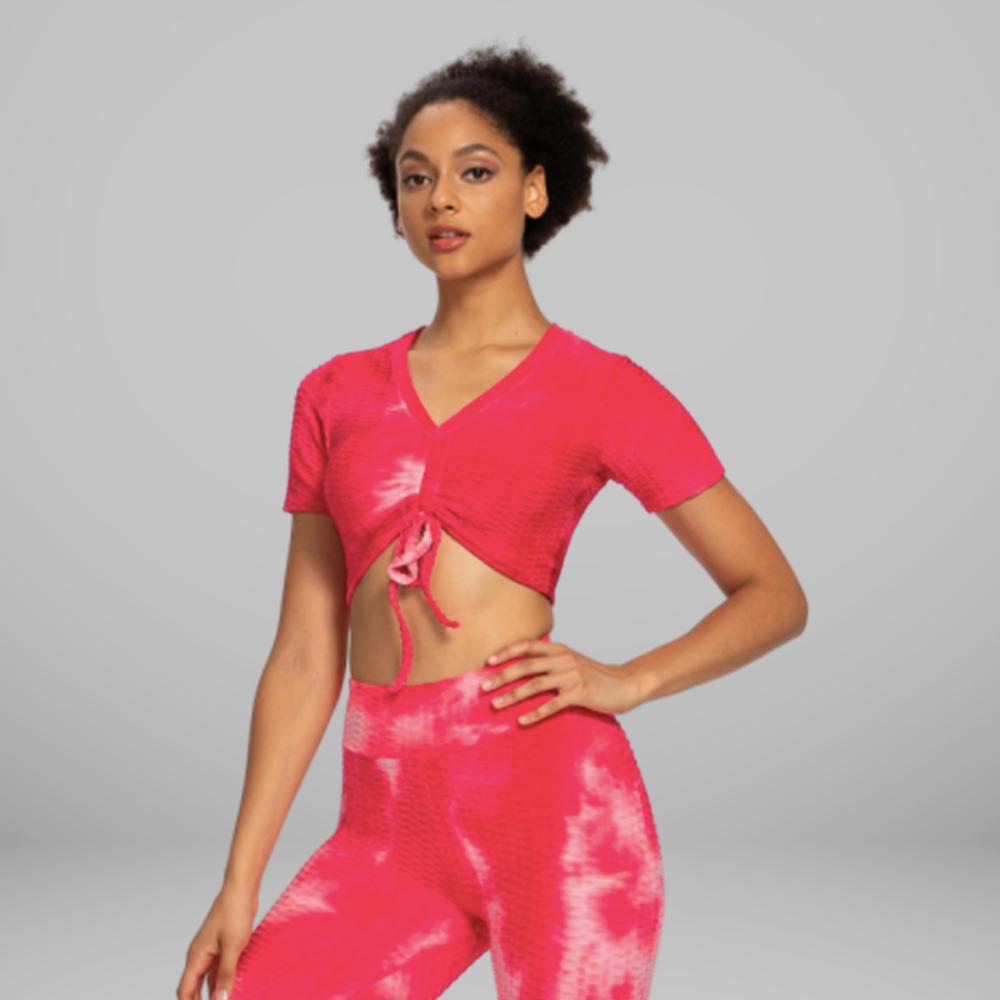 GYMKARTEL® ANTI-CELLULITE T-SHIRT - TIE-DYE PINK