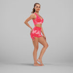 GYMKARTEL® ANTI-CELLULITE AND PUSH UP SHORTS - TIE-DYE PINK