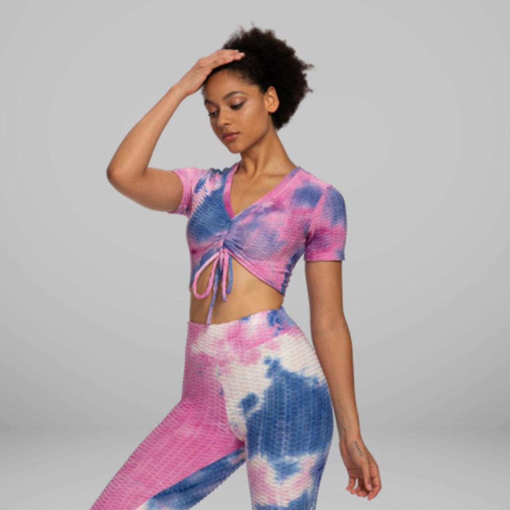 GYMKARTEL® ANTI-CELLULITE T-SHIRT - TIE-DYE PURPLE