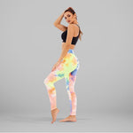 GYMKARTEL® ANTI-CELLULITE AND PUSH UP LEGGINGS - TIE-DYE YELLOW