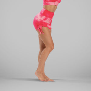 GYMKARTEL® ANTI-CELLULITE AND PUSH UP SHORTS - TIE-DYE PINK