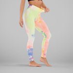 GYMKARTEL® ANTI-CELLULITE AND PUSH UP LEGGINGS - TIE-DYE YELLOW