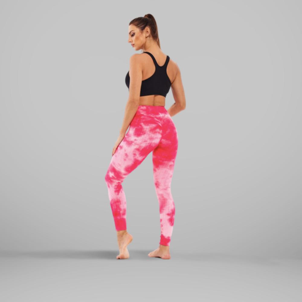 GYMKARTEL® ANTI-CELLULITE AND PUSH UP LEGGINGS - TIE-DYE PINK