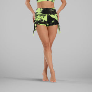 GYMKARTEL® ANTI-CELLULITE AND PUSH UP SHORTS - TIE-DYE GREEN