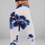 GYMKARTEL® ANTI-CELLULITE AND PUSH UP LEGGINGS - TIE-DYE BLUE