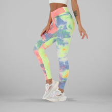 Load image into Gallery viewer, GYMKARTEL® ANTI-CELLULITE AND PUSH UP LEGGINGS - TIE-DYE YELLOW
