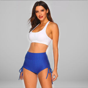 GYMKARTEL® ANTI-CELLULITE AND PUSH UP SHORTS - BLUE