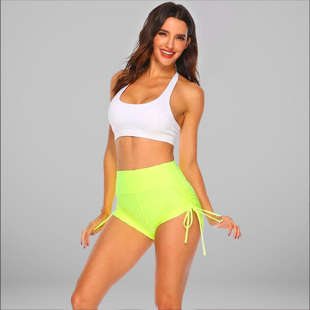 GYMKARTEL® ANTI-CELLULITE AND PUSH UP SHORTS - YELLOW