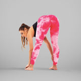 GYMKARTEL® ANTI-CELLULITE AND PUSH UP LEGGINGS - TIE-DYE PINK