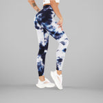 GYMKARTEL® ANTI-CELLULITE AND PUSH UP LEGGINGS - TIE-DYE BLUE