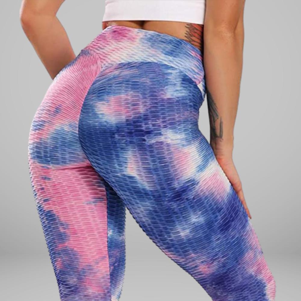 GYMKARTEL® ANTI-CELLULITE AND PUSH UP LEGGINGS - TIE-DYE PURPLE