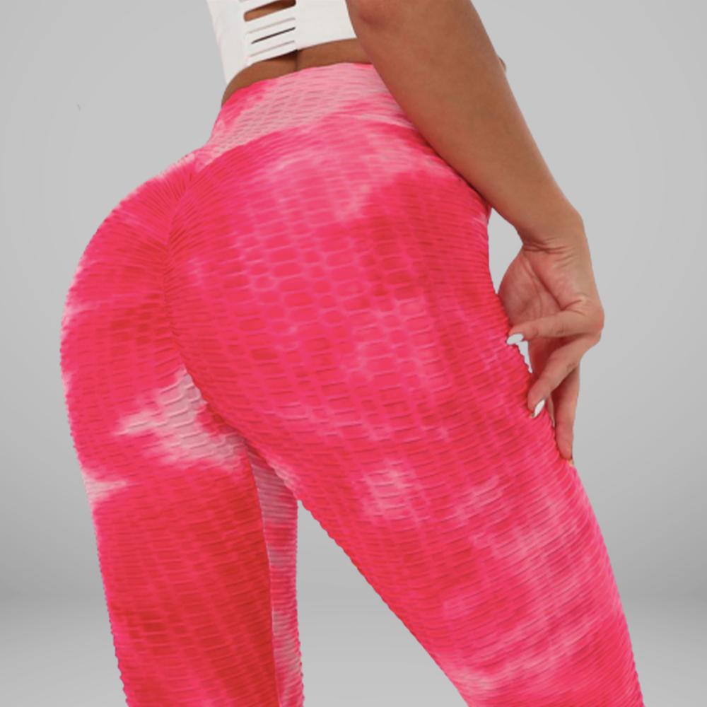 GYMKARTEL® ANTI-CELLULITE AND PUSH UP LEGGINGS - TIE-DYE PINK