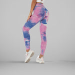 GYMKARTEL® ANTI-CELLULITE AND PUSH UP LEGGINGS - TIE-DYE PURPLE