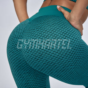 GYMKARTEL® PERFORMANCE ANTI-CELLULITE AND PUSH UP LEGGINGS - GREEN