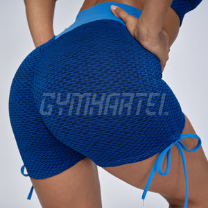 GYMKARTEL® PERFORMANCE ANTI-CELLULITE AND PUSH UP SHORTS - BLUE